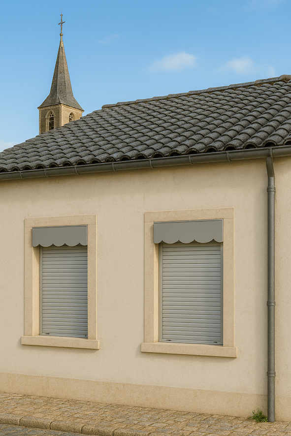 Lambrequin aluminium gamme Élégance en RAL 7038